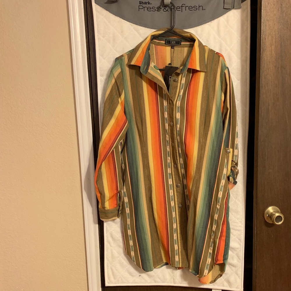 Serape button down dress